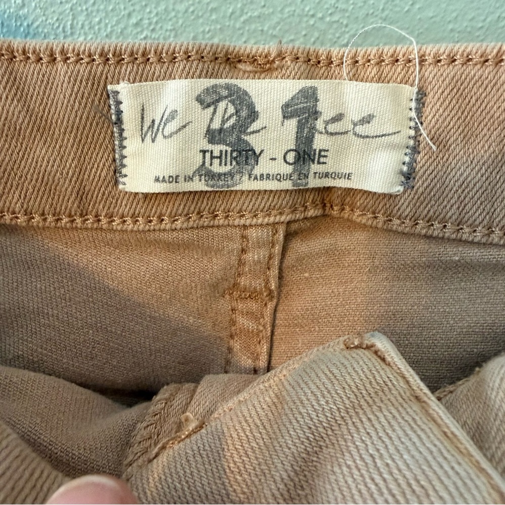 We The Free Women's Tan Cream Skinny Frayed Hem Jeans Size 31 High Waist - Picture 3 of 11